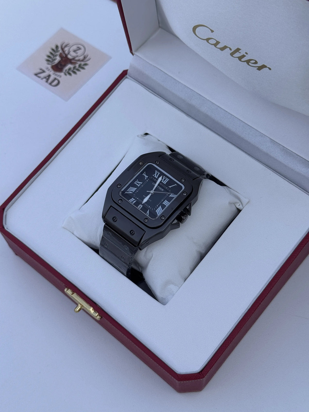 ساعة كارتييه (Cartier) المعدنية – مع علبة فاخرة