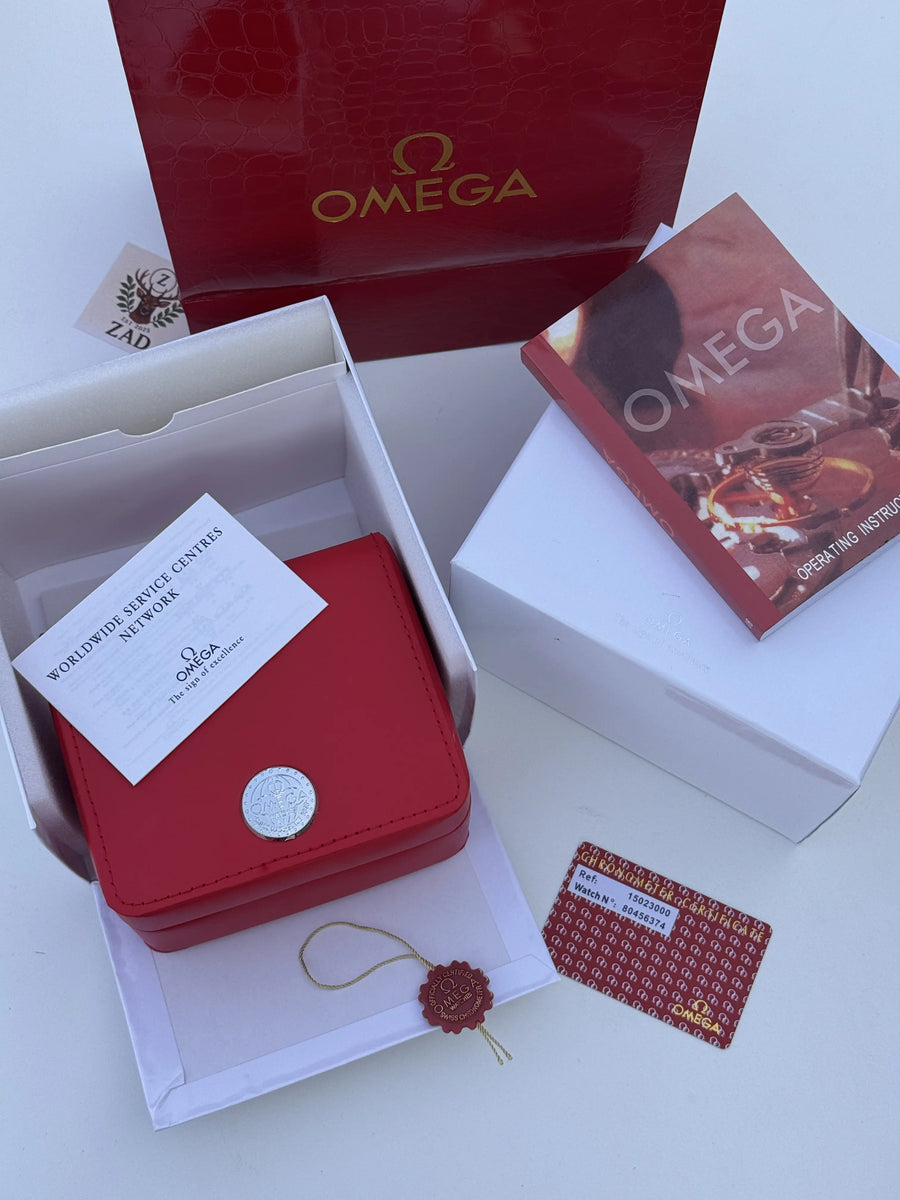 Omega Seamaster Metal Watch & Gucci Double Face Belt – Premium Gift Set