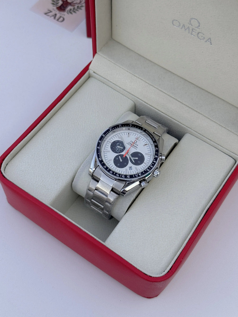 Omega Seamaster Metal Watch & Gucci Double Face Belt – Premium Gift Set