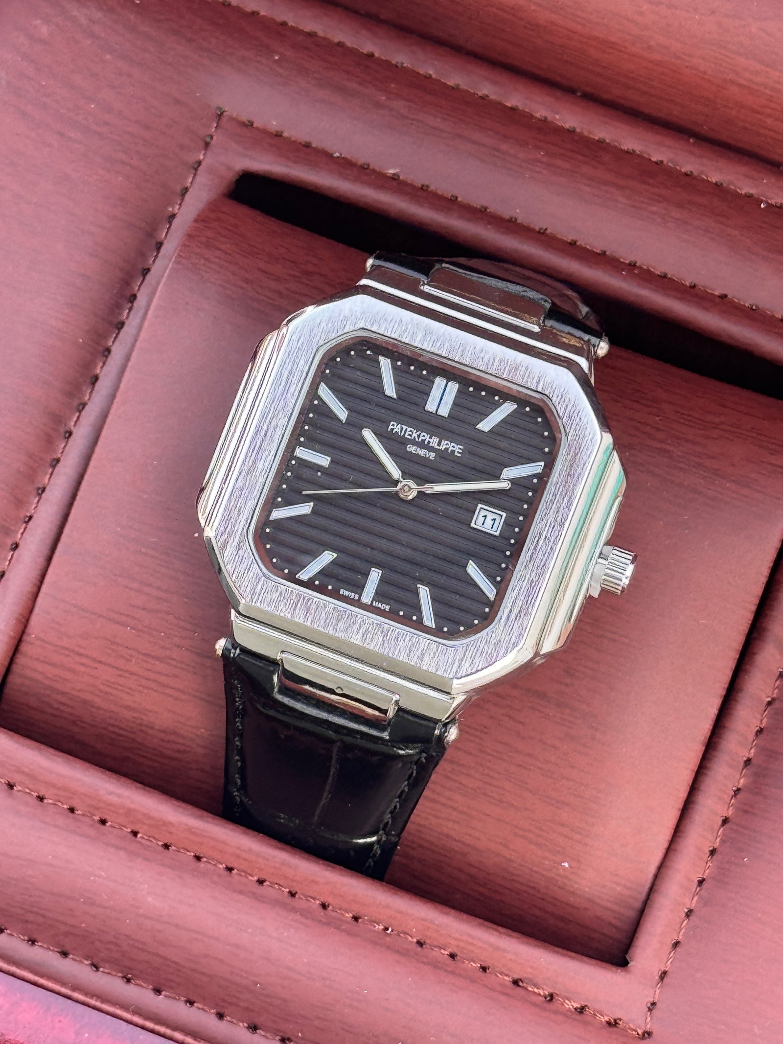 Patek Philippe leather Watch – with Standard Gift Box Packaging