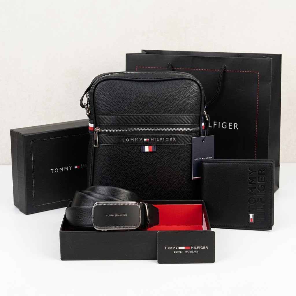 Tommy Hilfiger Crossbody Bag, Automatic Belt & Wallet Bundle