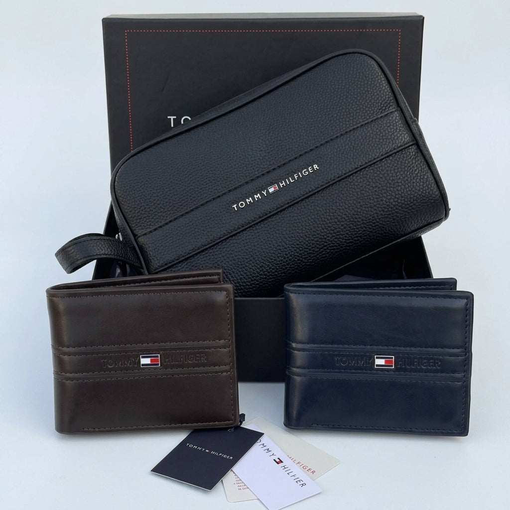 Tommy Hilfiger Leather Handbag & Bifold Wallet Bundle