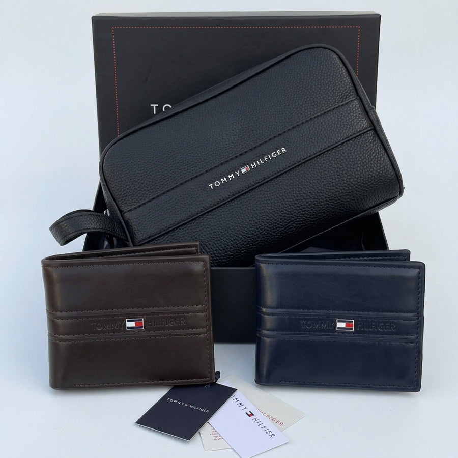 Tommy Hilfiger Leather Handbag & Bifold Wallet Bundle