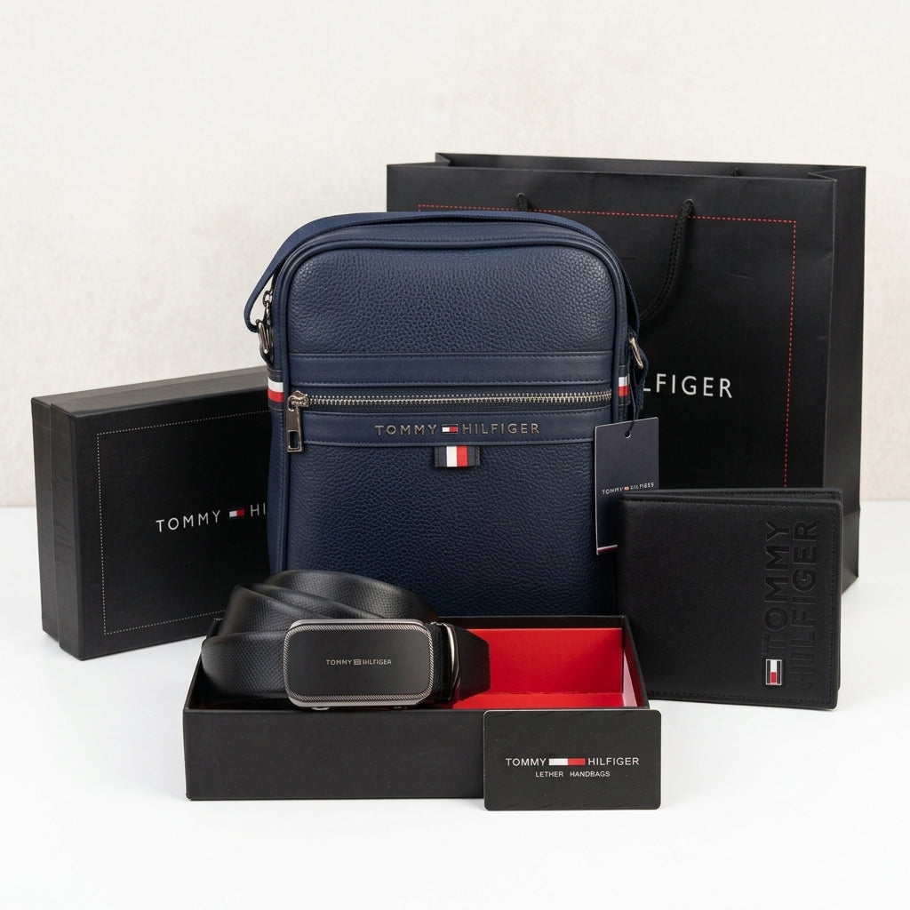 Tommy Hilfiger Crossbody Bag, Automatic Belt & Wallet Bundle