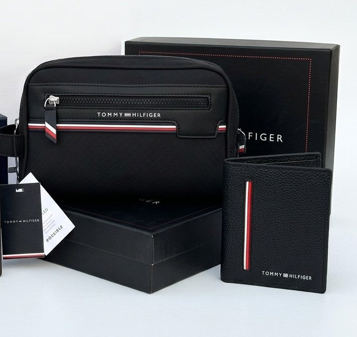 Tommy Hilfiger Leather Handbag & Bifold Wallet Bundle