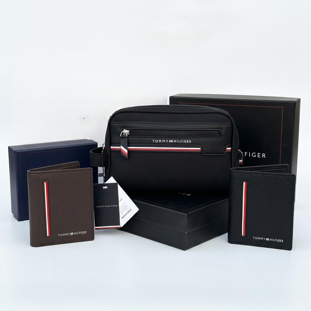 Tommy Hilfiger Leather Handbag & Bifold Wallet Bundle