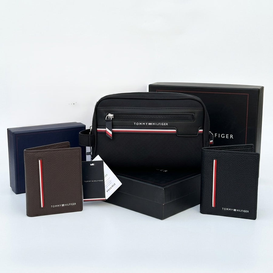 Tommy Hilfiger Leather Handbag & Bifold Wallet Bundle