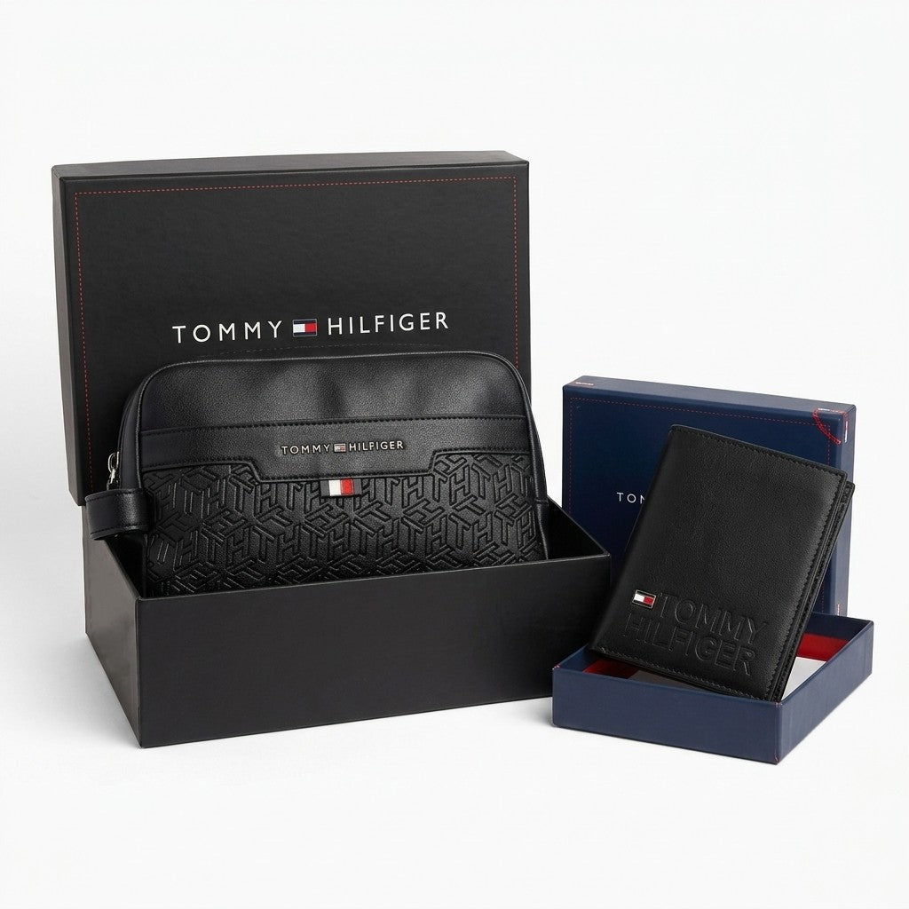 Tommy Hilfiger Leather Handbag & Bifold Wallet Daily carry Bundle