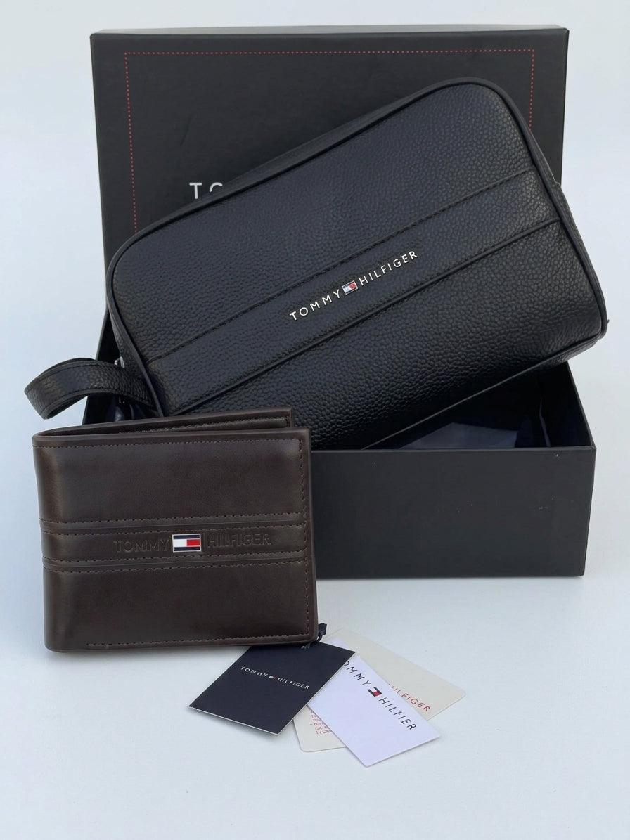 Tommy Hilfiger Leather Handbag & Bifold Wallet Bundle