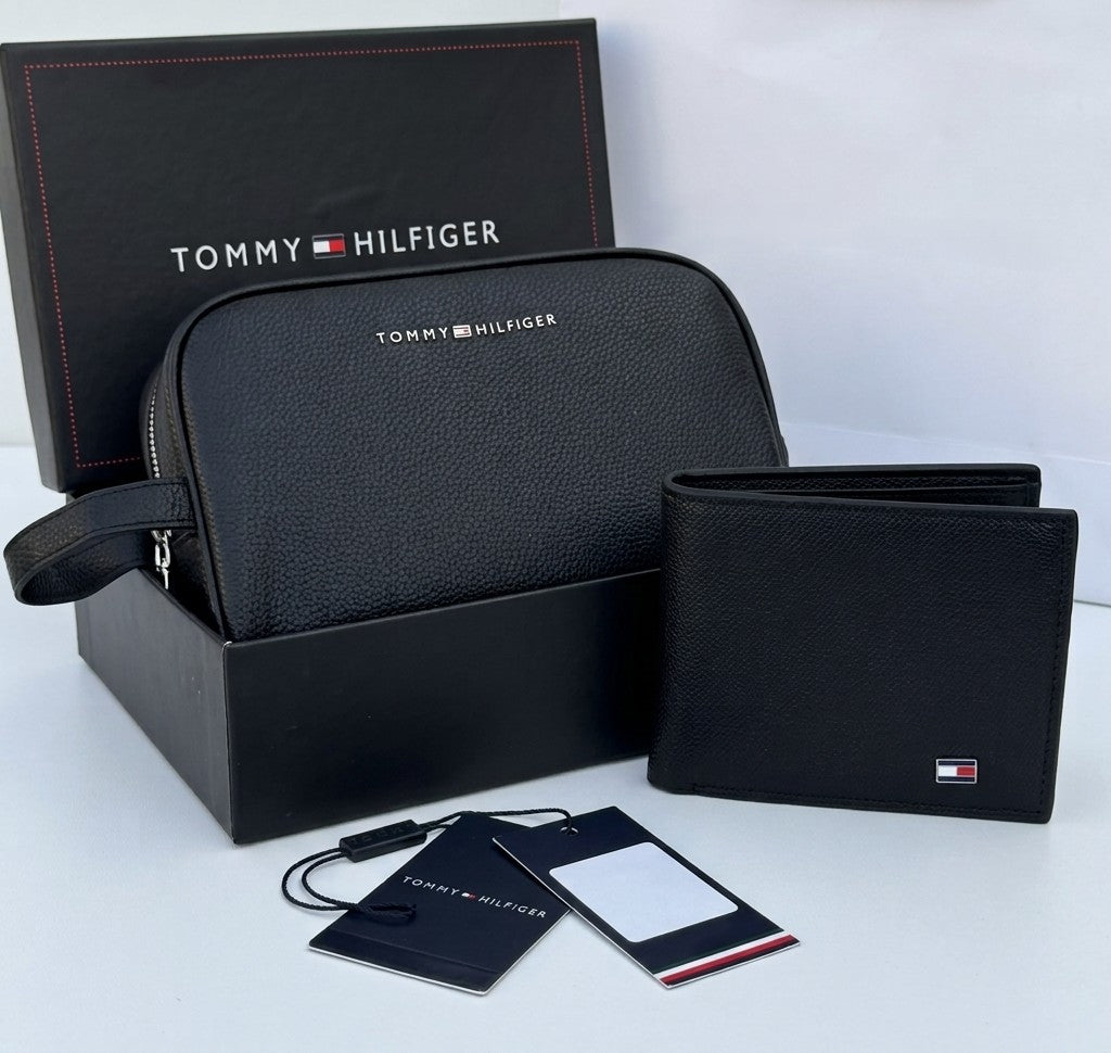 Tommy Hilfiger Leather Handbag & Bifold Wallet Bundle