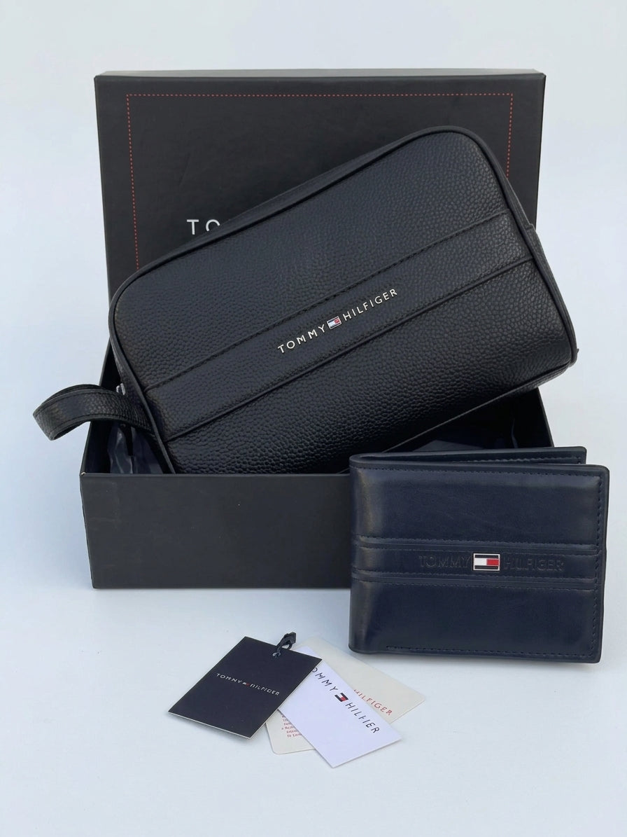 Tommy Hilfiger Leather Handbag & Bifold Wallet Bundle
