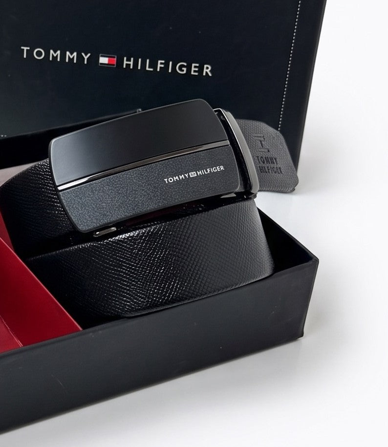 Tommy Hilfiger Automatic Belt – Adjustable Belt with Gift Box & Bag