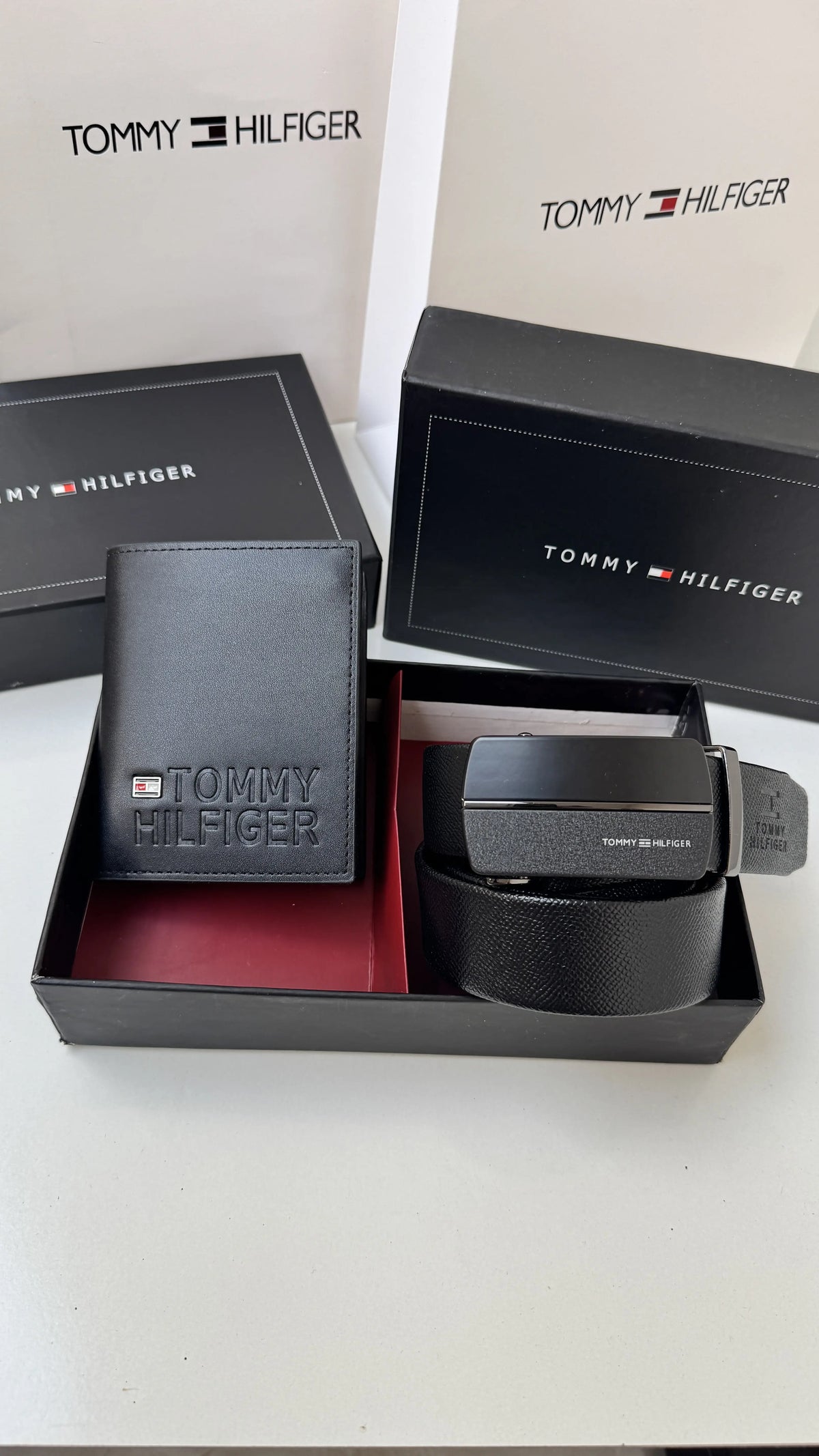 Tommy Hilfiger Wallet & Automatic Belt Set – Premium Gift Set with Box & Bag