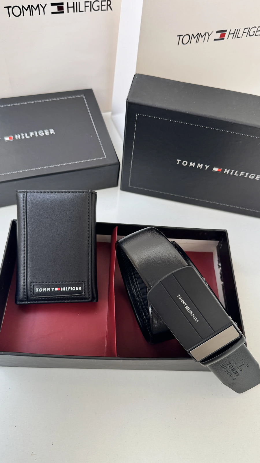 Tommy Hilfiger Wallet & Automatic Belt Set – Premium Gift Set with Box & Bag