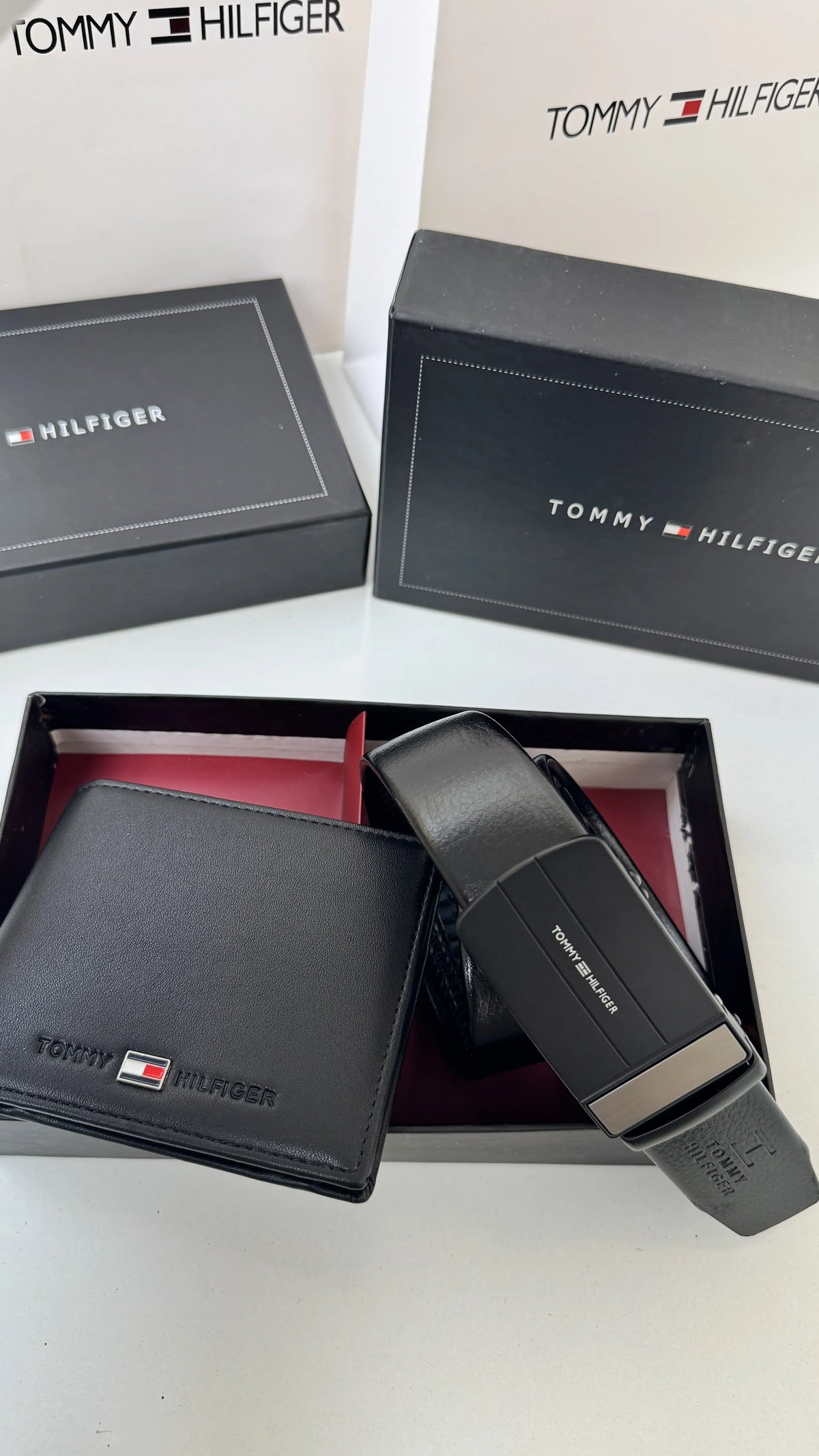 Tommy Hilfiger Wallet & Automatic Belt Set – Premium Gift Set with Box & Bag