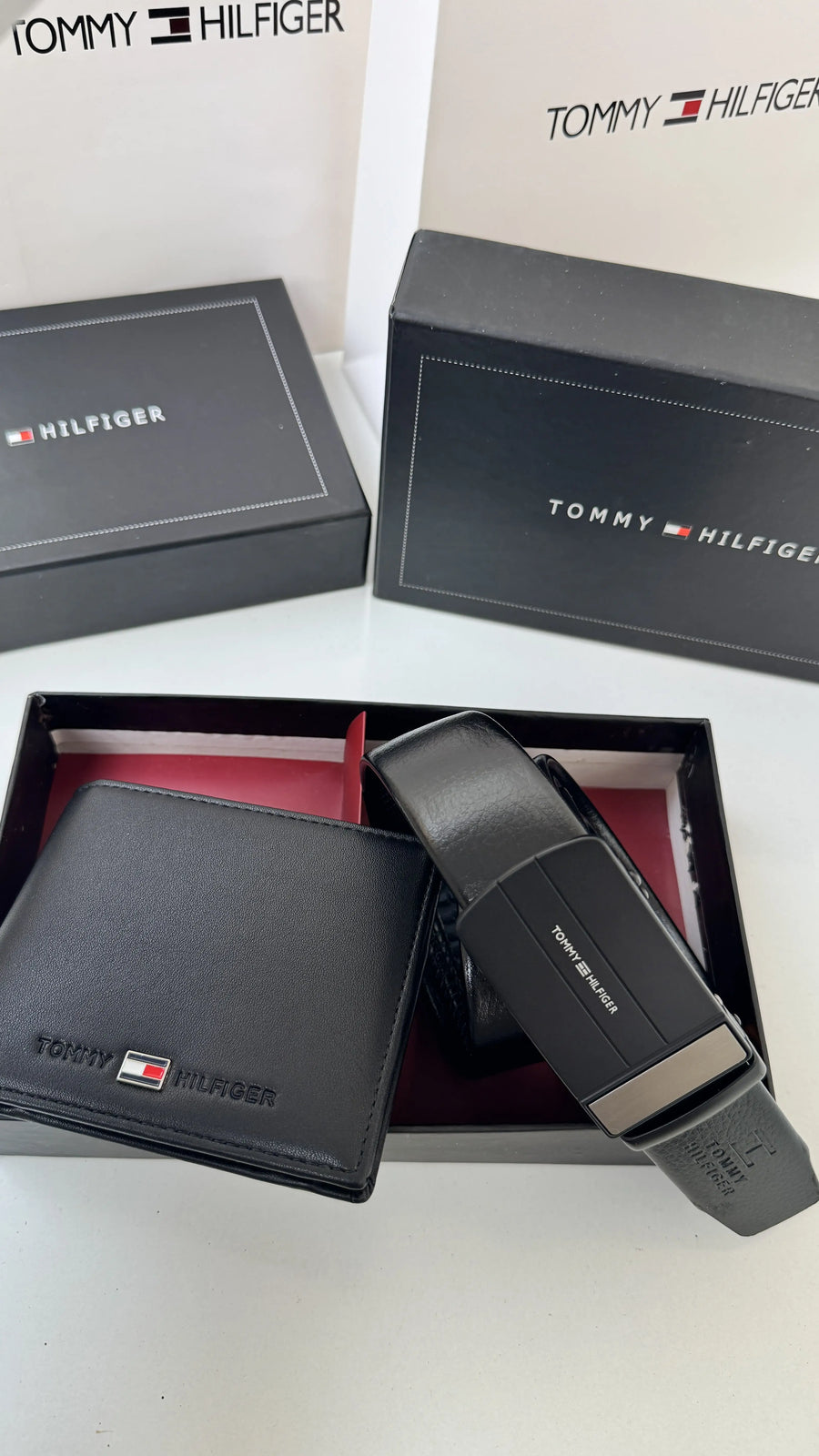 Tommy Hilfiger Wallet & Automatic Belt Set – Premium Gift Set with Box & Bag