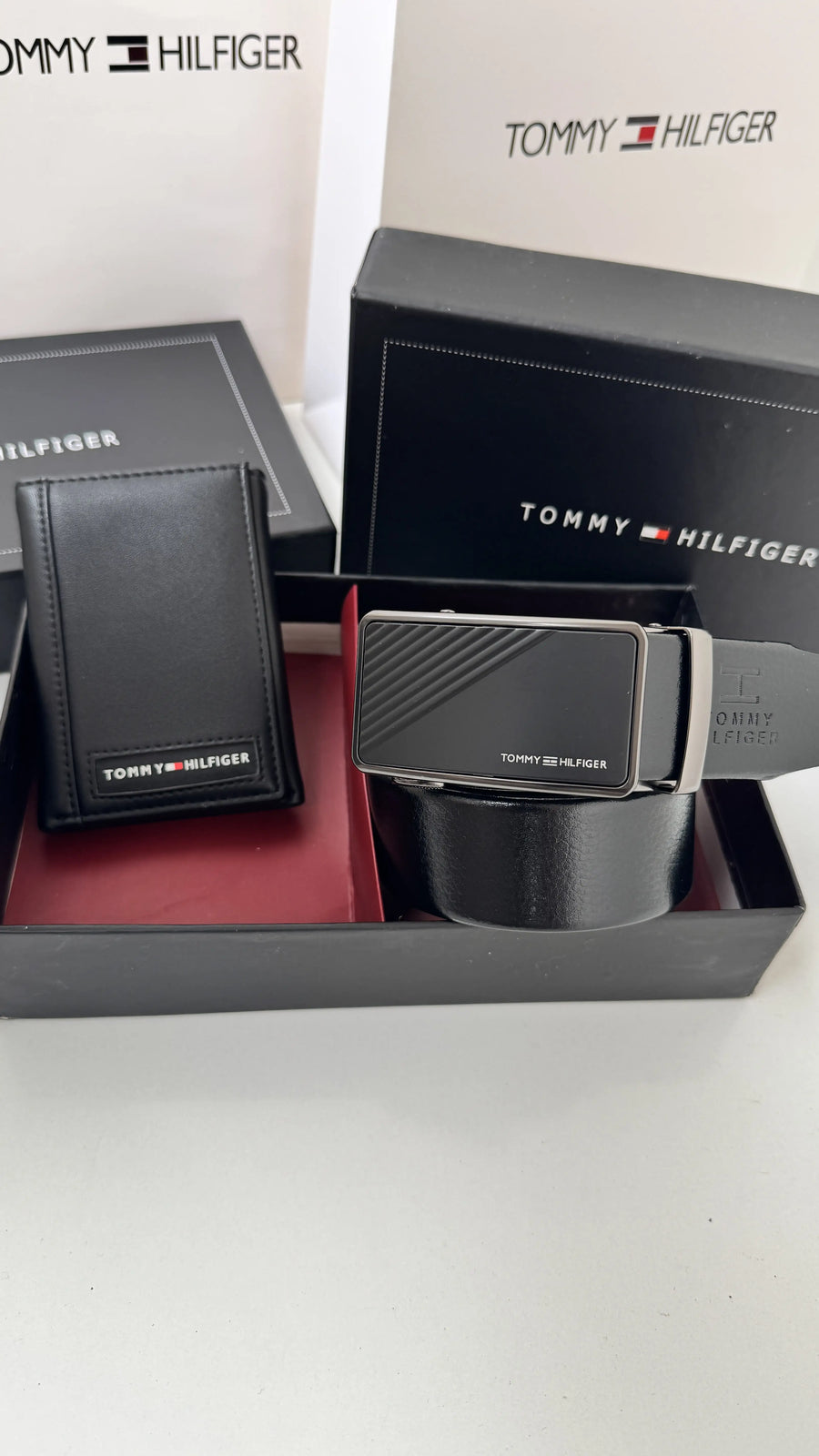 Tommy Hilfiger Wallet & Automatic Belt Set – Premium Gift Set with Box & Bag