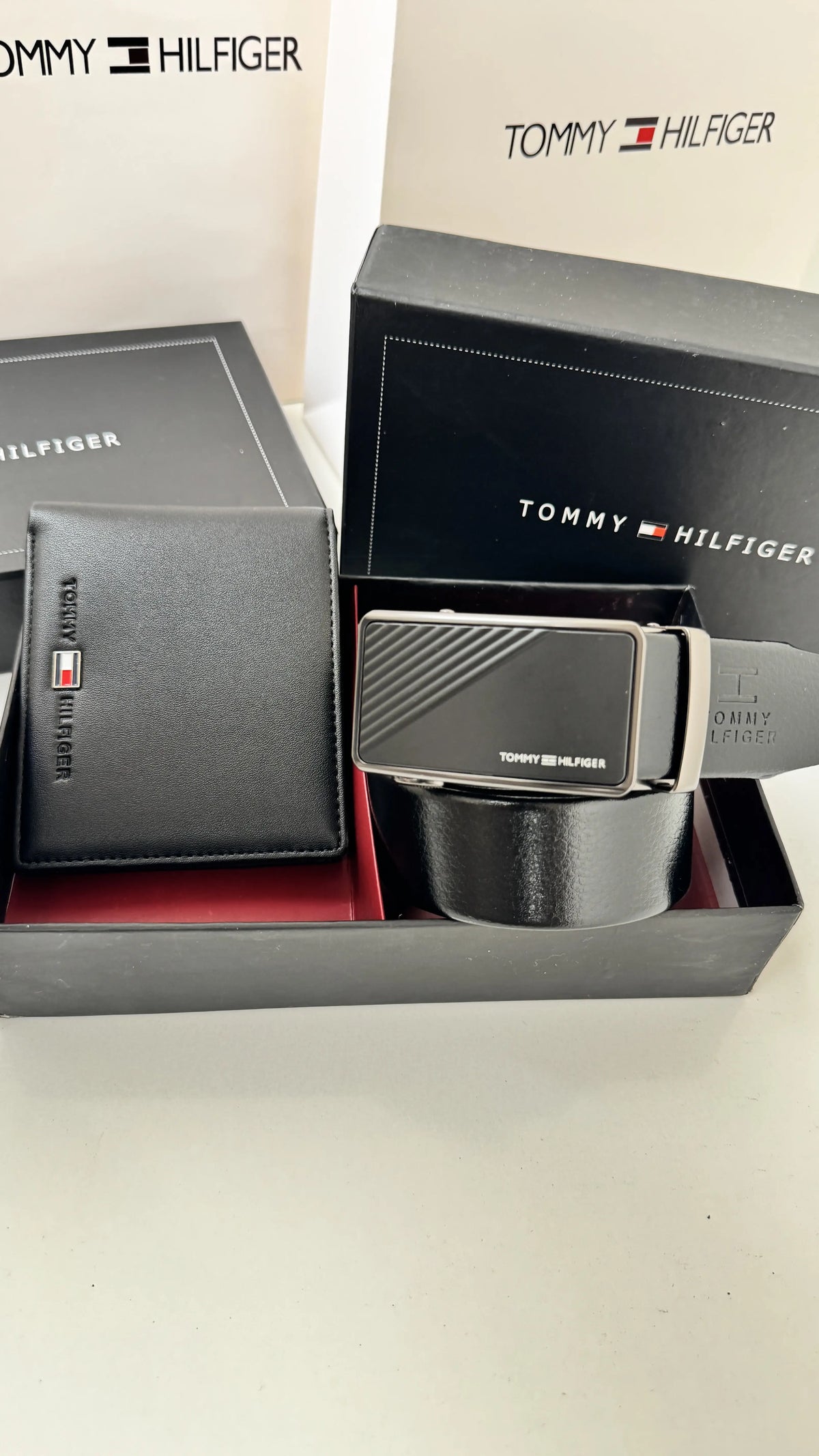 Tommy Hilfiger Wallet & Automatic Belt Set – Premium Gift Set with Box & Bag