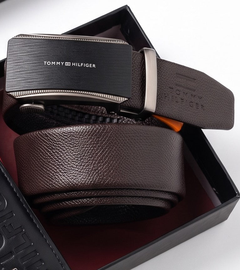 Tommy Hilfiger Wallet & Automatic Belt Set – Premium Gift Set with Box & Bag