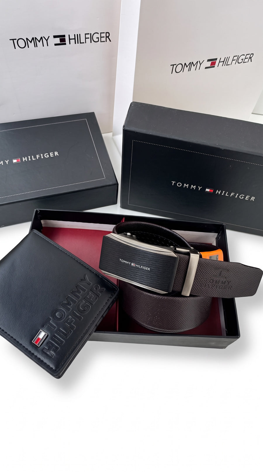 Tommy Hilfiger Wallet & Automatic Belt Set – Premium Gift Set with Box & Bag