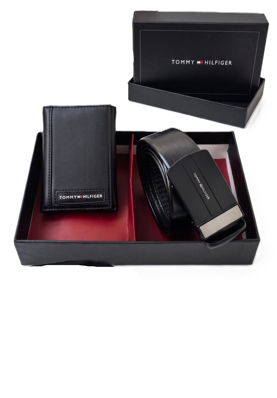 Tommy Hilfiger Wallet & Automatic Belt Set – Premium Gift Set with Box & Bag