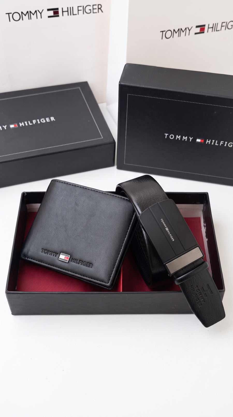 Tommy Hilfiger Wallet & Automatic Belt Set – Premium Gift Set with Box & Bag