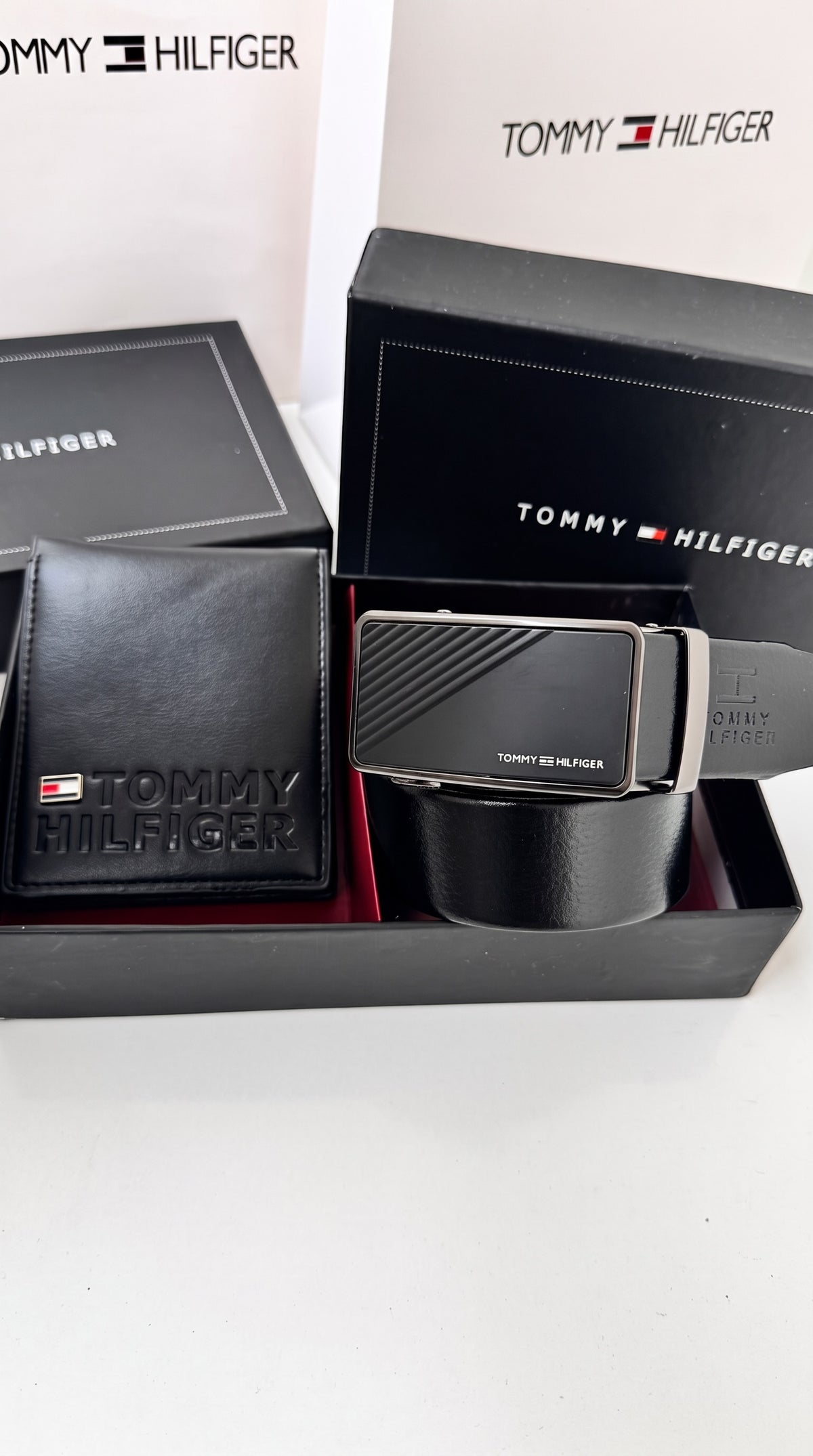 Tommy Hilfiger Wallet & Automatic Belt Set – Premium Gift Set with Box & Bag
