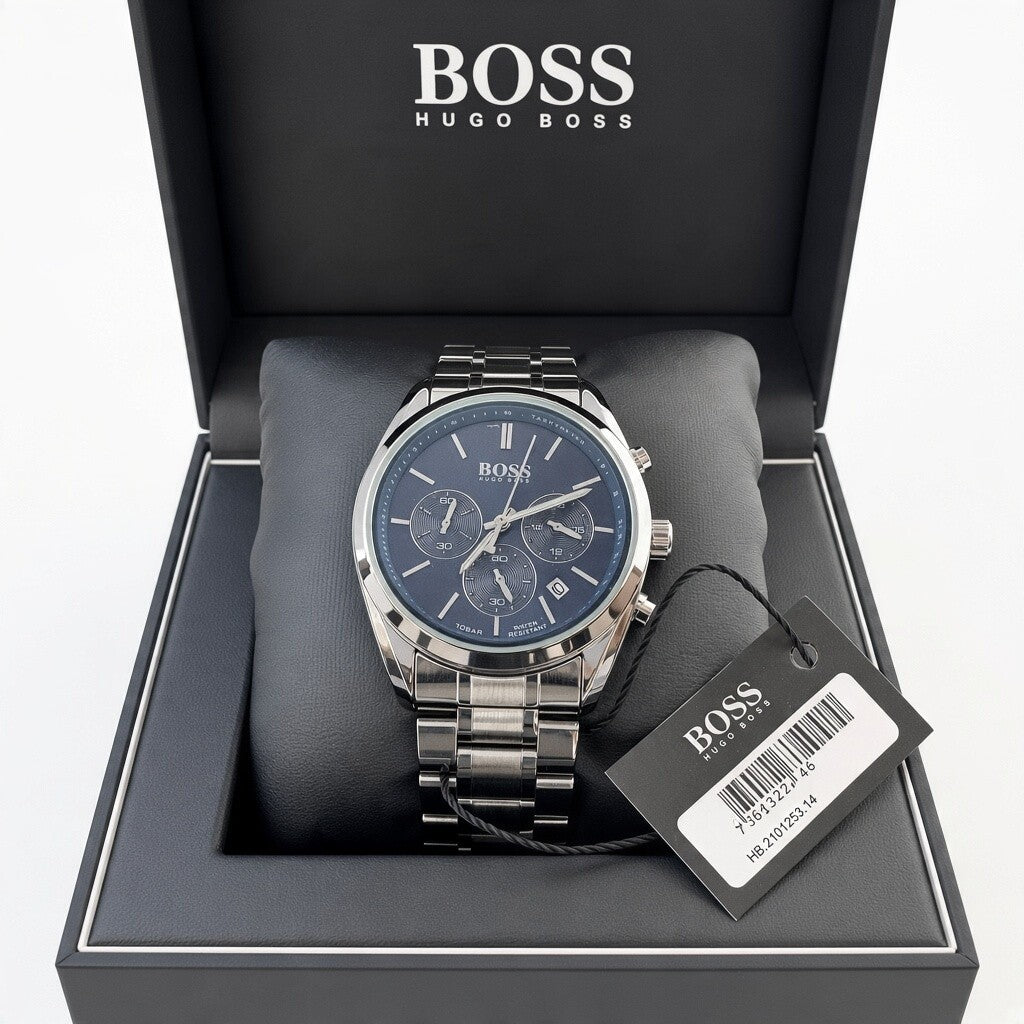 HUGO BOSS Metal Watch – Day Date Display with Premium Packaging