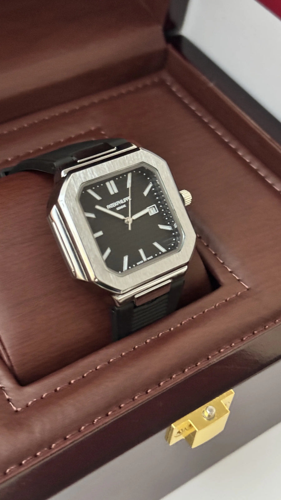 Patek Philippe rubber Watch – with Standard Gift Box Packaging (Original box NOT included)