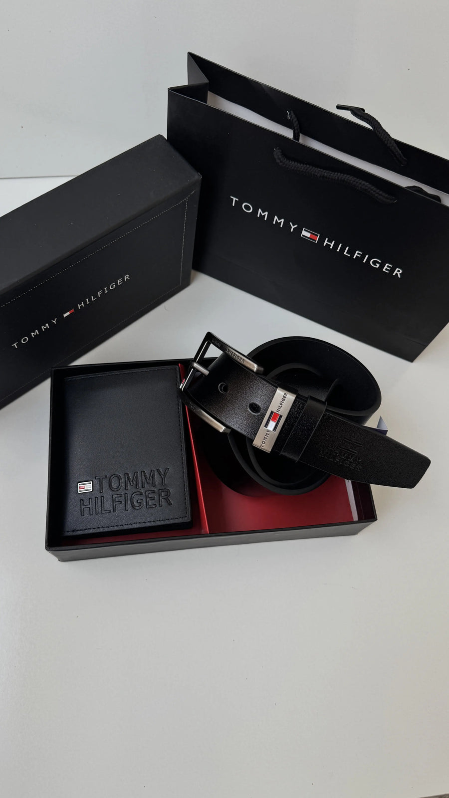 Tommy Hilfiger Wallet & Belt Set – Premium Gift Set with Box & Bag