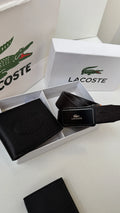 LACOSTE Wallet & Automatic Belt Set – Premium Gift Set with Box & Bag