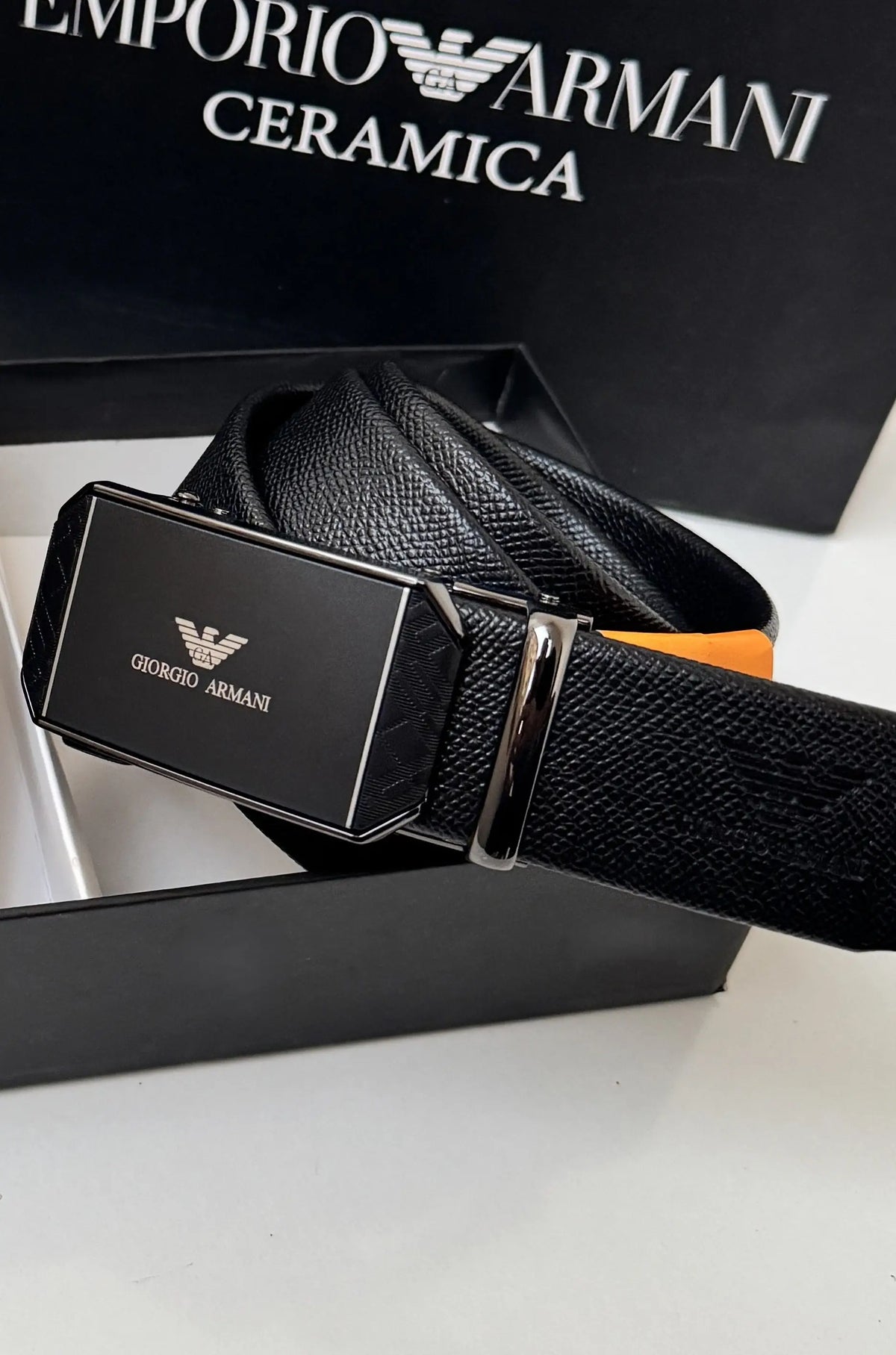 ARMANI Wallet & Automatic Belt Set – Premium Gift Set with Box & Bag