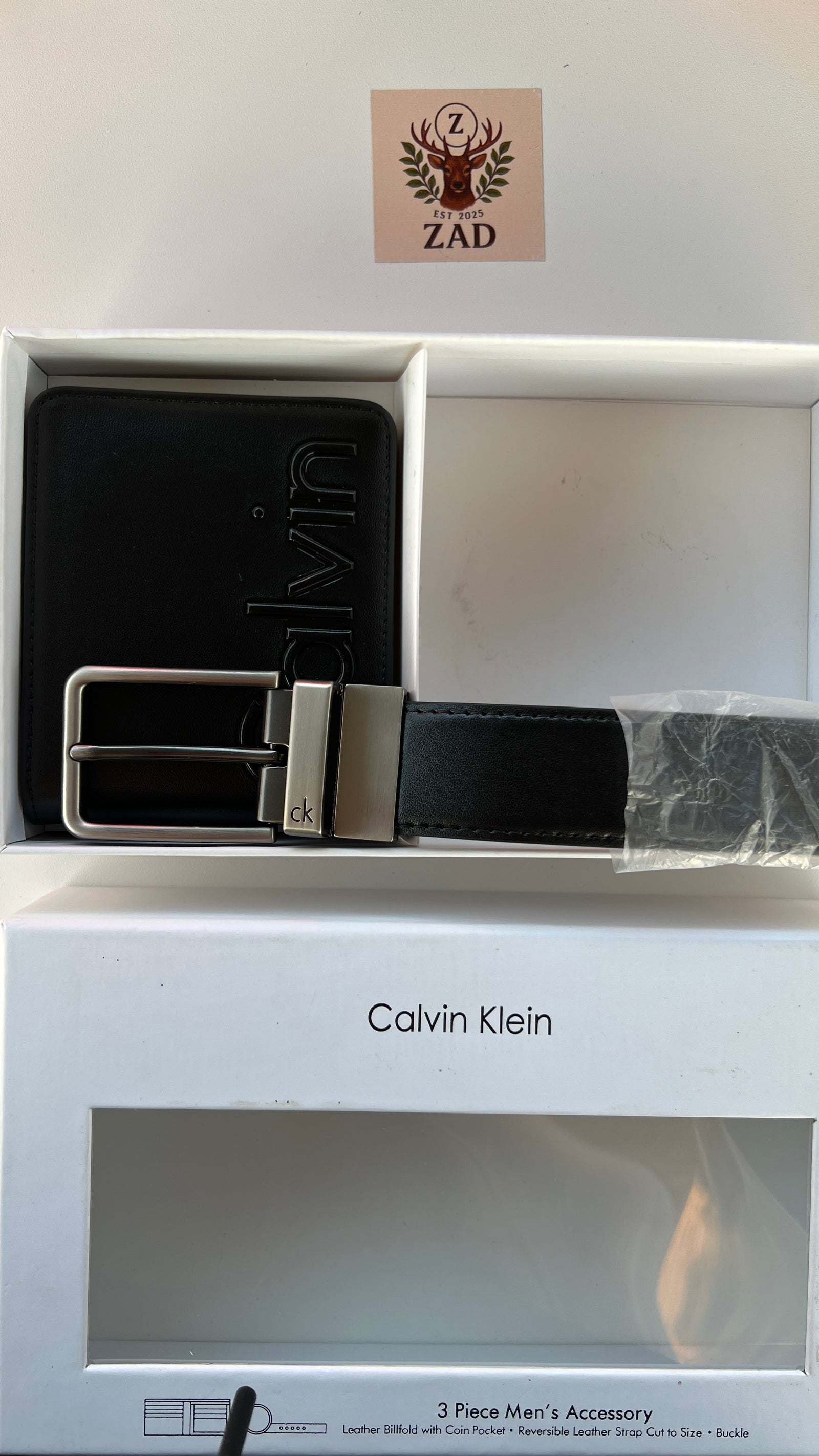 CALVIN KLEIN Wallet & Double Face Belt Set – Premium Gift Set with Box & Bag