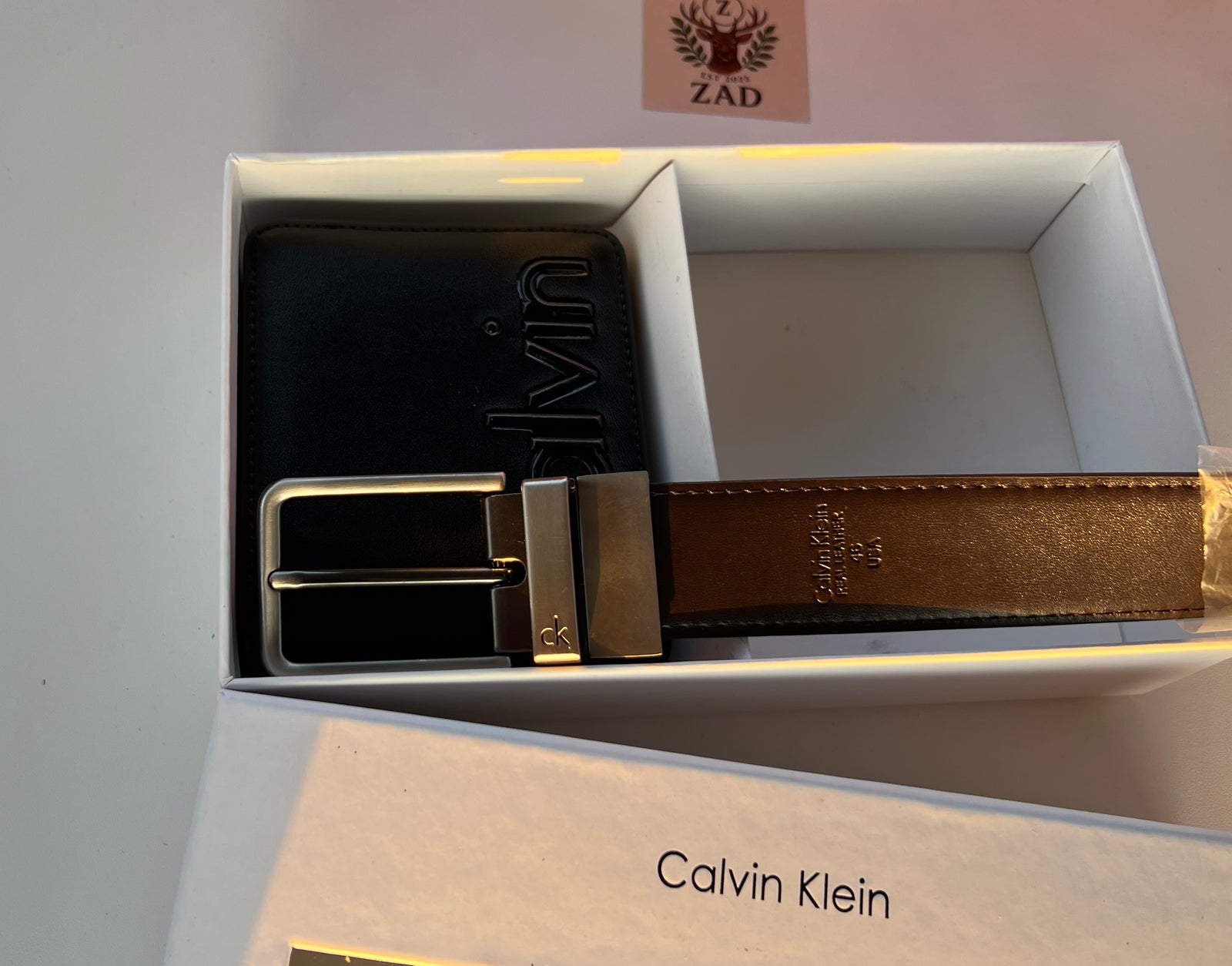 CALVIN KLEIN Wallet & Double Face Belt Set – Premium Gift Set with Box & Bag