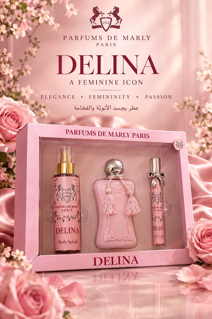 DELINA  Perfume Gift Set – 3 Pieces | Premium Gift Box