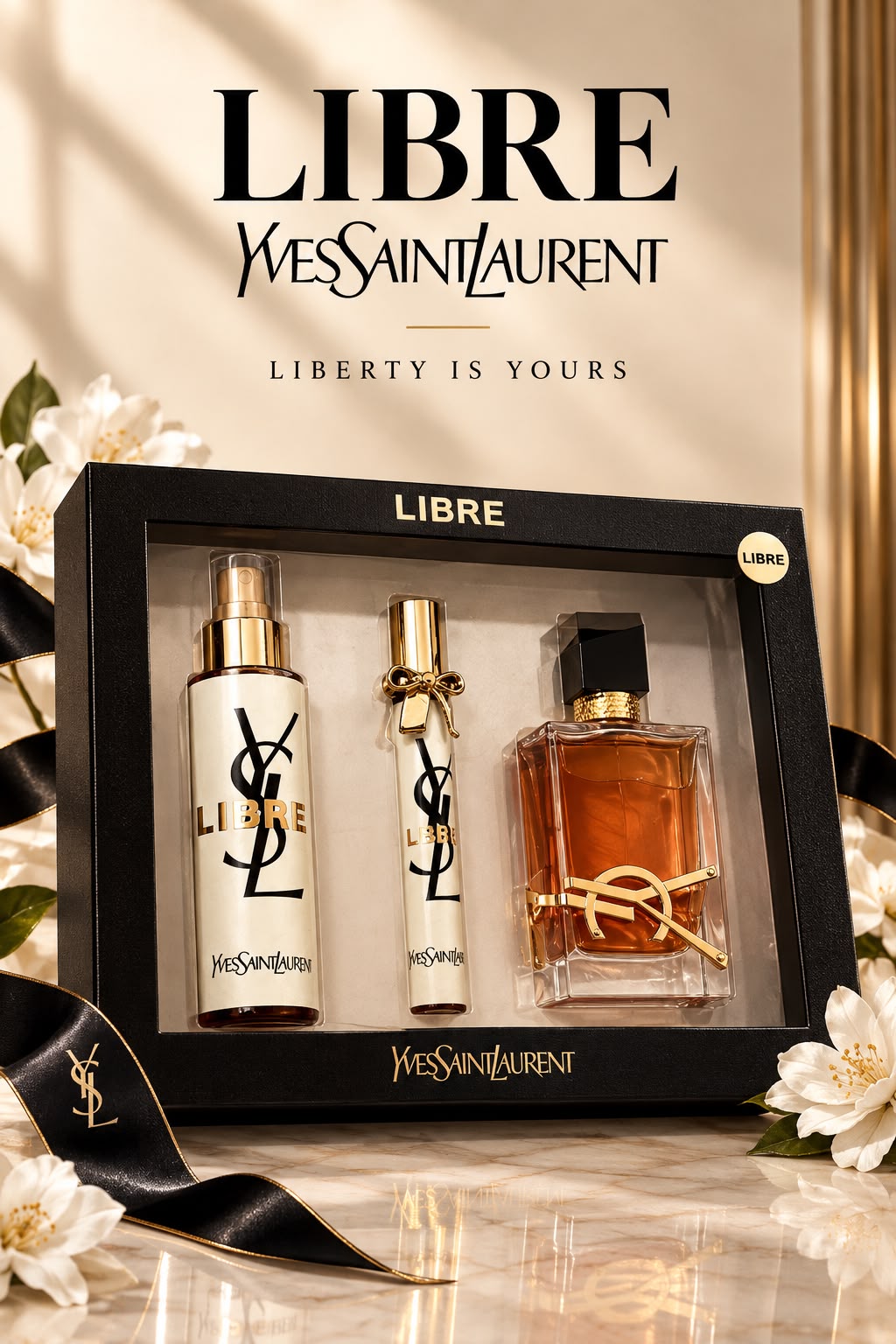 Yves Saint Laurent LIBRE Perfume Gift Set – 3 Pieces | Premium Gift Box
