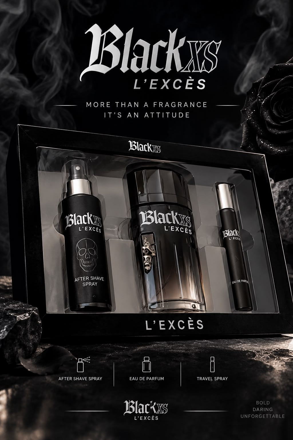 Black XS Perfume Gift Set – 3 Pieces | Premium Gift Box