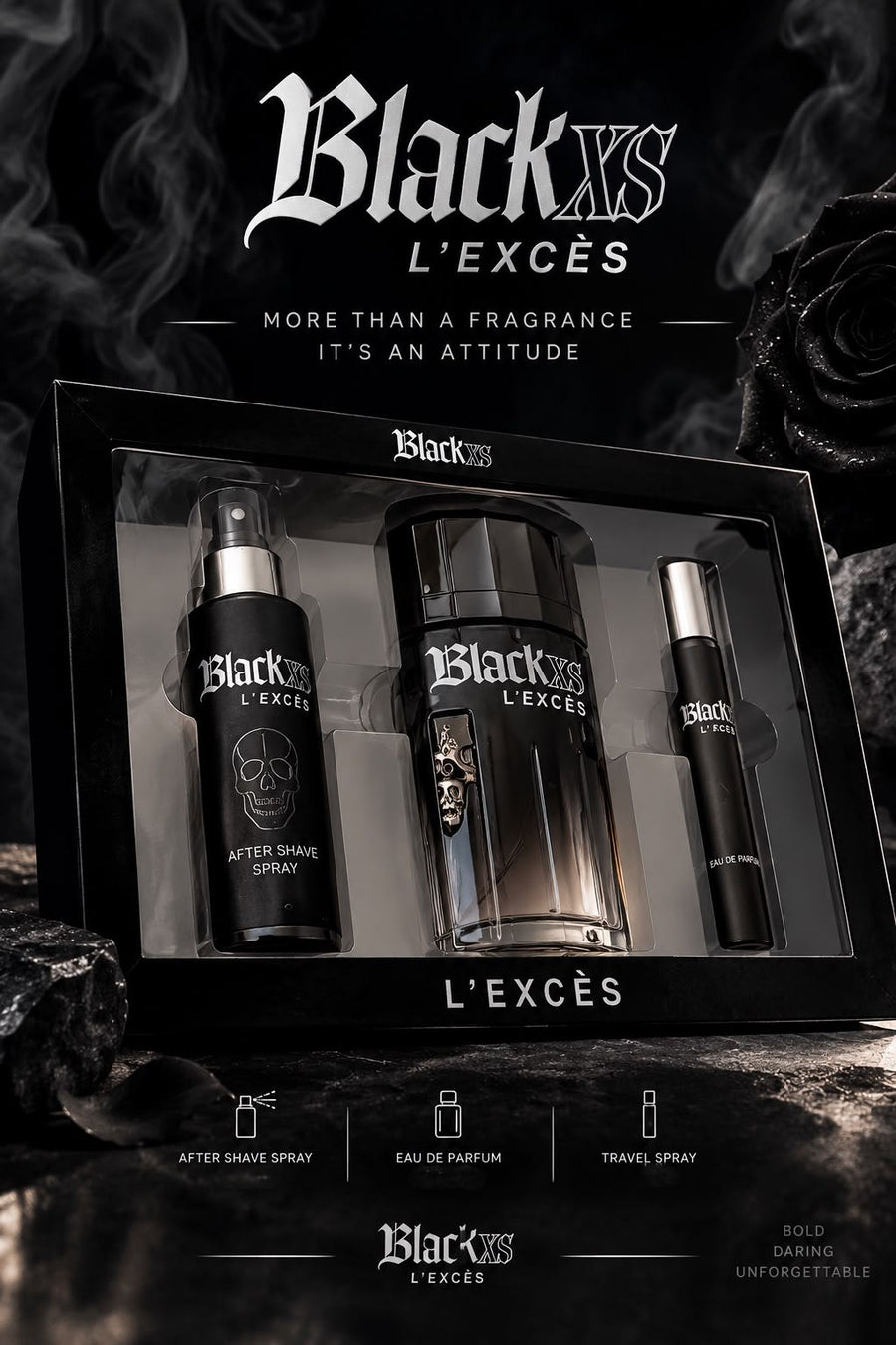 Black XS Perfume Gift Set – 3 Pieces | Premium Gift Box