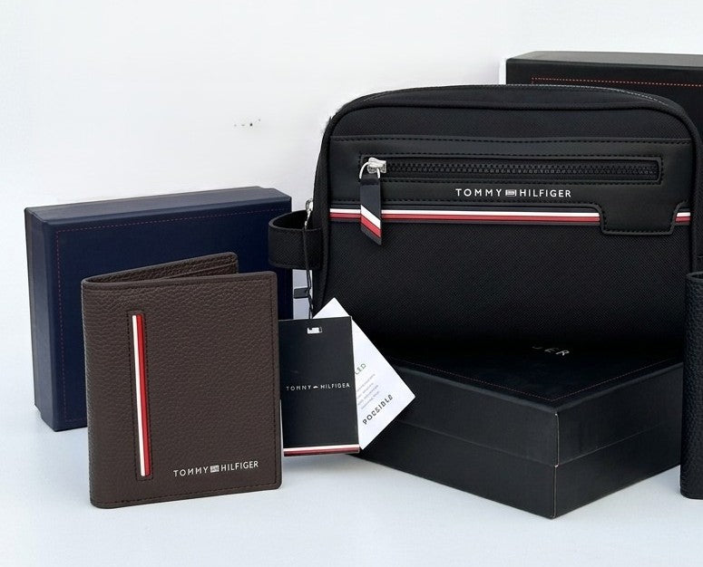 Tommy Hilfiger Leather Handbag & Bifold Wallet Bundle