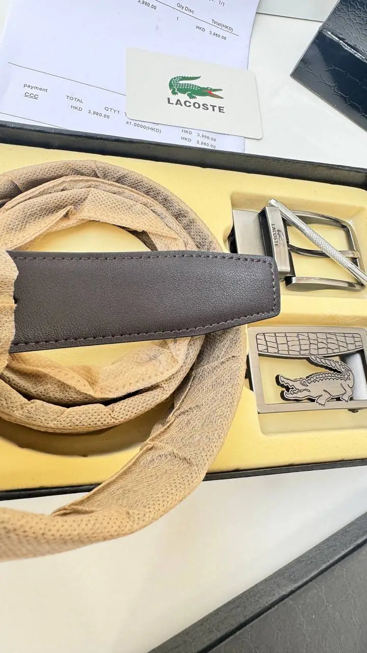 Lacoste Reversible Belt with Two Buckles