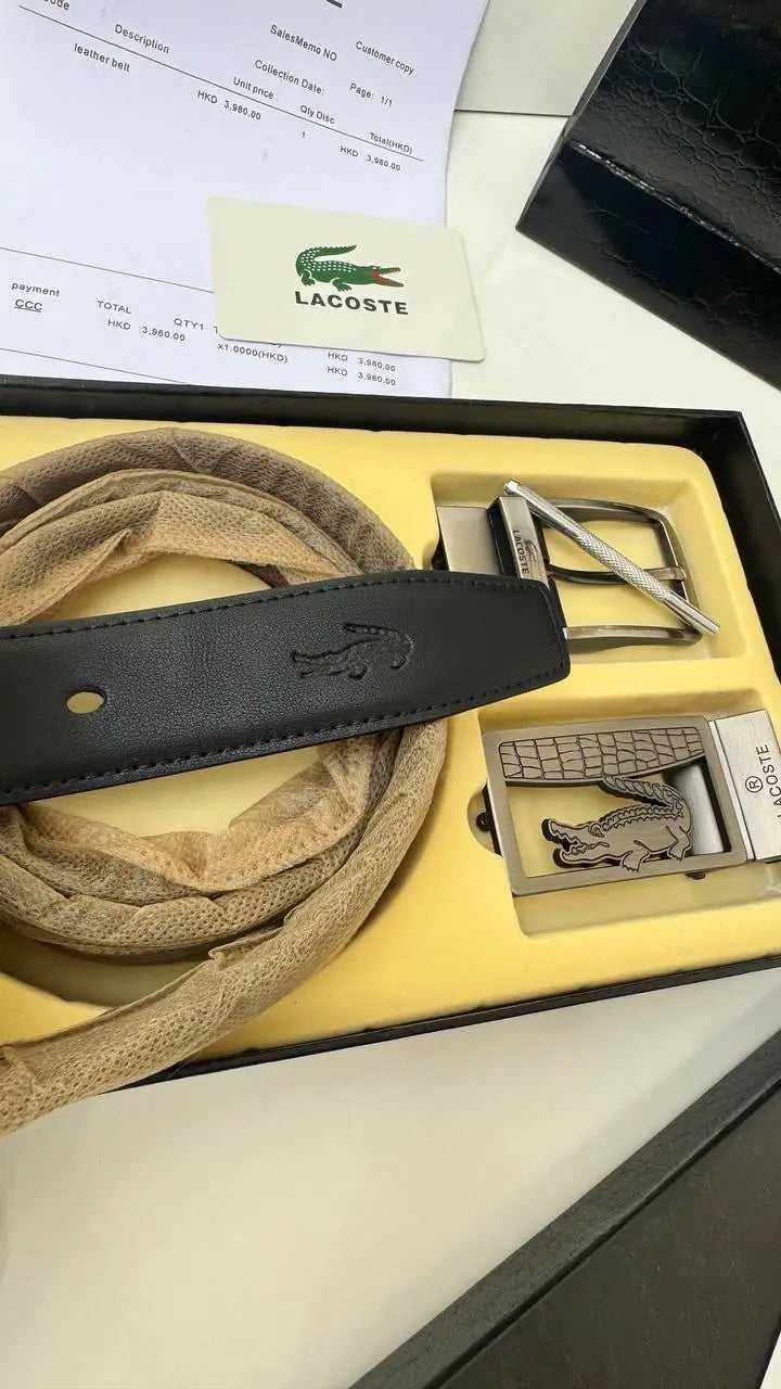 Lacoste Reversible Belt with Two Buckles