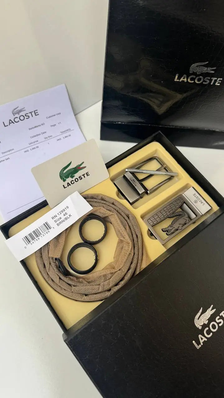 Lacoste Reversible Belt with Two Buckles