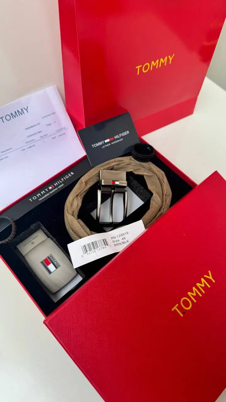 Tommy Hilfiger  Reversible Belt with Two Buckles