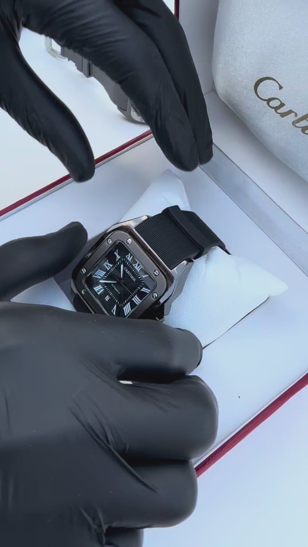Cartier rubber Watch – with Standard Gift Box Packaging