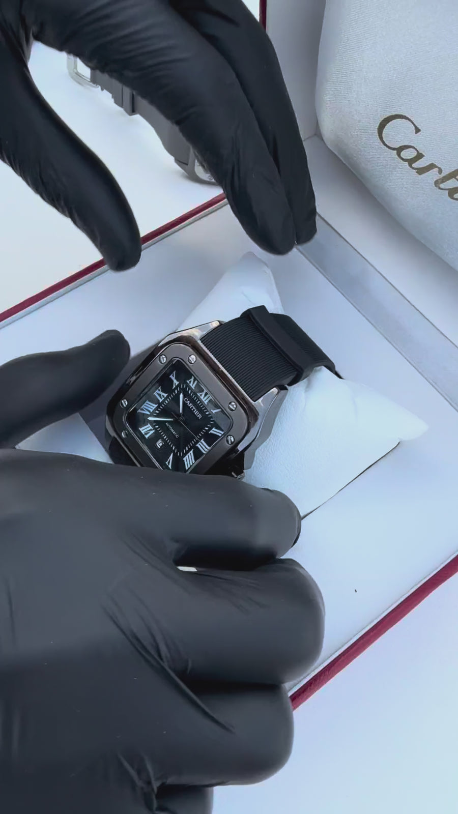 Cartier rubber Watch – with Standard Gift Box Packaging
