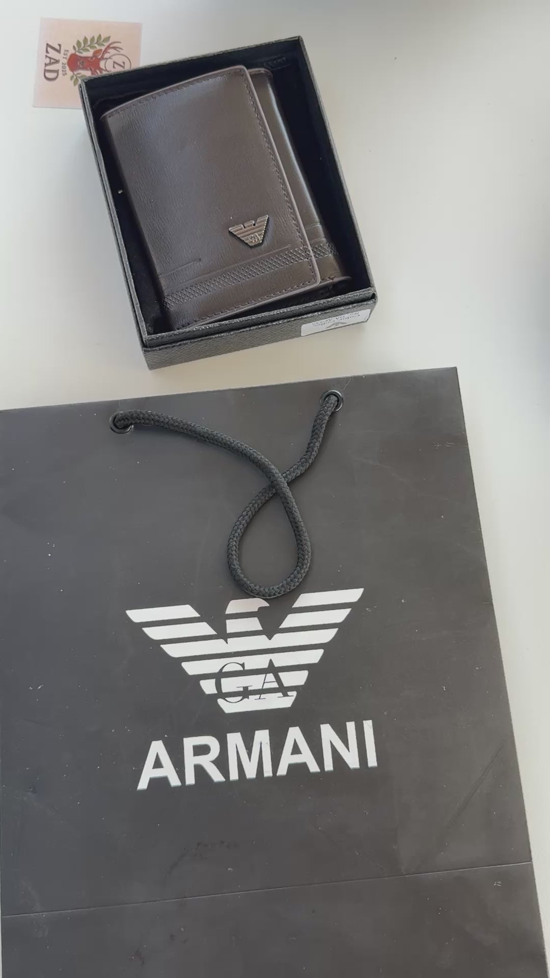 Armani Leather Trifold Wallet – Premium Gift Packaging Included