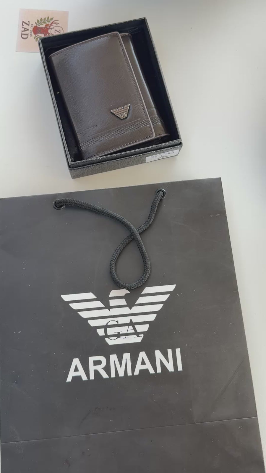 Armani Leather Trifold Wallet – Premium Gift Packaging Included