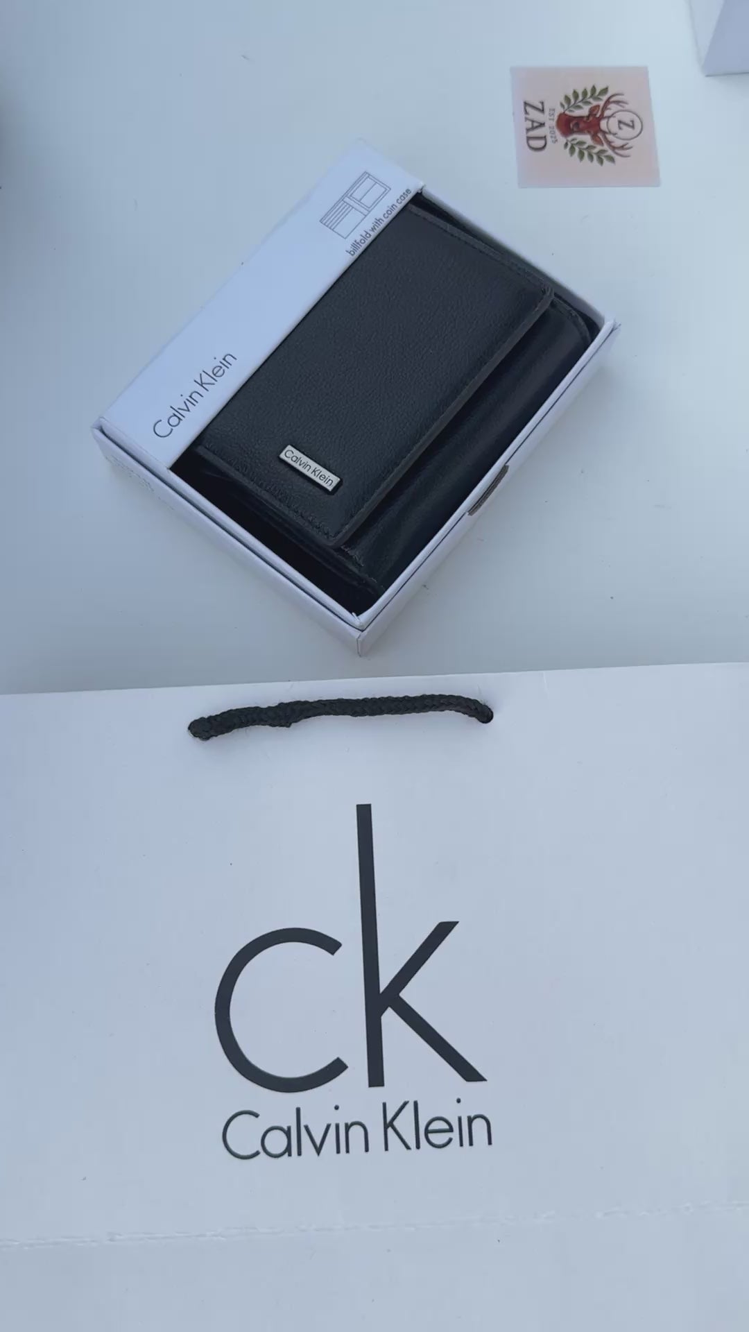 Calvin Klein Leather Trifold Wallet – Premium Gift Packaging Included
