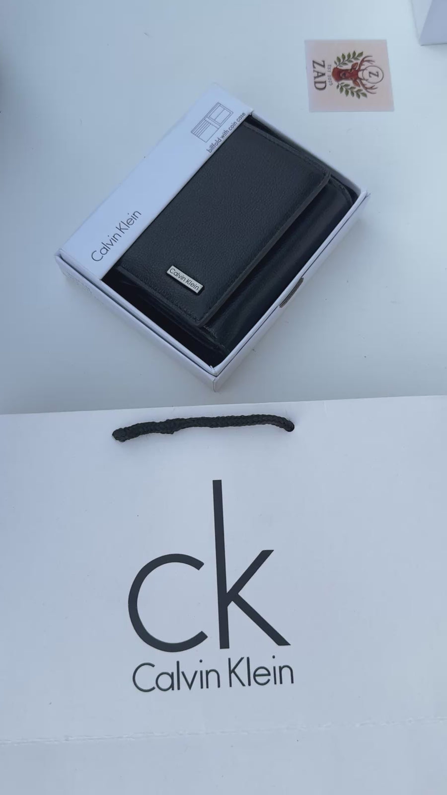 Calvin Klein Leather Trifold Wallet – Premium Gift Packaging Included