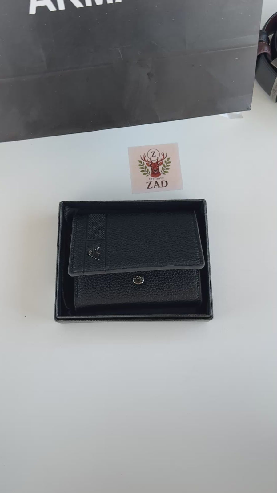 Armani Leather Trifold Wallet – Premium Gift Packaging Included